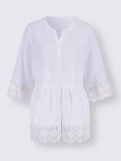 Chemisier En Dentelle Fente Délicate Aux Manches Et à L'ourlet -Promos Mode Exquise Boutique 026.00ZUK92347 B14.002