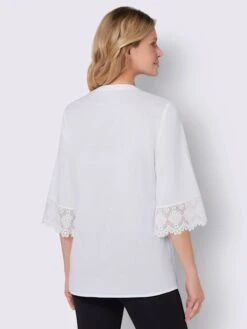 Chemisier En Dentelle Fente Délicate Aux Manches Et à L'ourlet -Promos Mode Exquise Boutique 026.00ZUK92347 B15.001