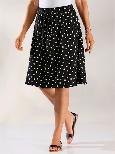 Jupe Cloche Imprimée En Viscose Ceinture élastique Longueur Genou 1 Jupe Cloche Imprimée En Viscose Ceinture élastique Longueur Genou