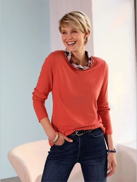 T-shirt à Manches Longues Joli Col 1 T-shirt à Manches Longues Joli Col