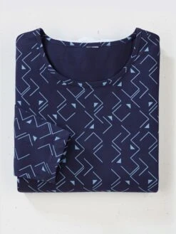 T-shirt à Manches 3/4 Encolure Ronde Passepoilée -Promos Mode Exquise Boutique 027.00ZUK92348 005.001