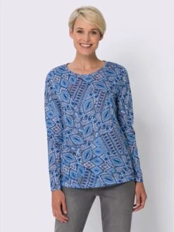 T-shirt à Manches Longues Imprimé Ethnique Mode