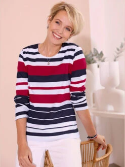 T-shirt à Rayures Rayures Marines