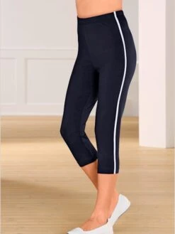 Legging Court Passepoils Contrastés Tendance