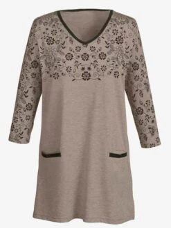 T-shirt Long Avec Poches Manches 3/4