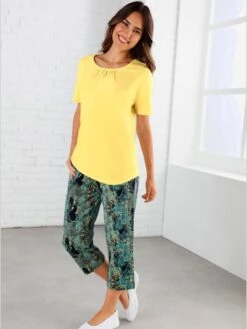 T-shirt De Loisirs Fronce Légère à L'encolure