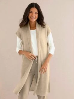 Gilet En Tricot Col Châle Mode