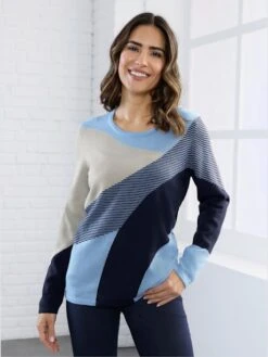 Pull Motif Tricoté Asymétrique