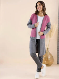 Manteau En Tricot Tricot Chiné