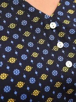 Chemisier Imprimé Minimaliste Col En V Manches 3/4 -Promos Mode Exquise Boutique 163.00FJ156340 A02.054