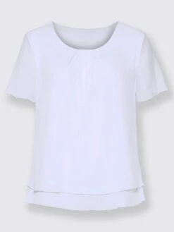 Chemisier à Manches Courtes Look Superposé -Promos Mode Exquise Boutique 183.00FJ257745 B13.001