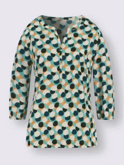 Chemisier Encolure Arrondie Avec Petit V -Promos Mode Exquise Boutique 600.00TIT05547 B01.001