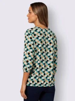 Chemisier Encolure Arrondie Avec Petit V -Promos Mode Exquise Boutique 600.00TIT05547 B02.001