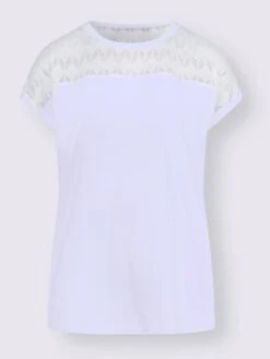 T-shirt à Encolure Ronde Empiècement Dentelle Devant Et Derrière 5 T-shirt à Encolure Ronde Empiècement Dentelle Devant Et Derrière -Promos Mode Exquise Boutique 600.00TIT92347 B13.001