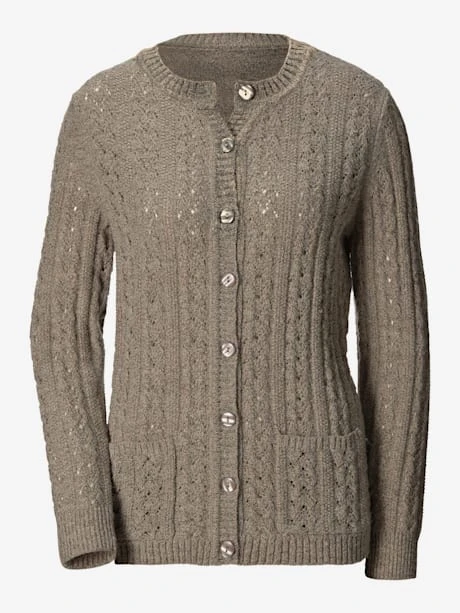 Veste En Tricot à Motif élégant Poches 2 Veste En Tricot à Motif élégant Poches – Image 2