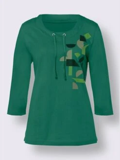 T-shirt à Manches 3/4 Liens à Nouer à L'encolure -Promos Mode Exquise Boutique 700.00TIT92348 B01.002